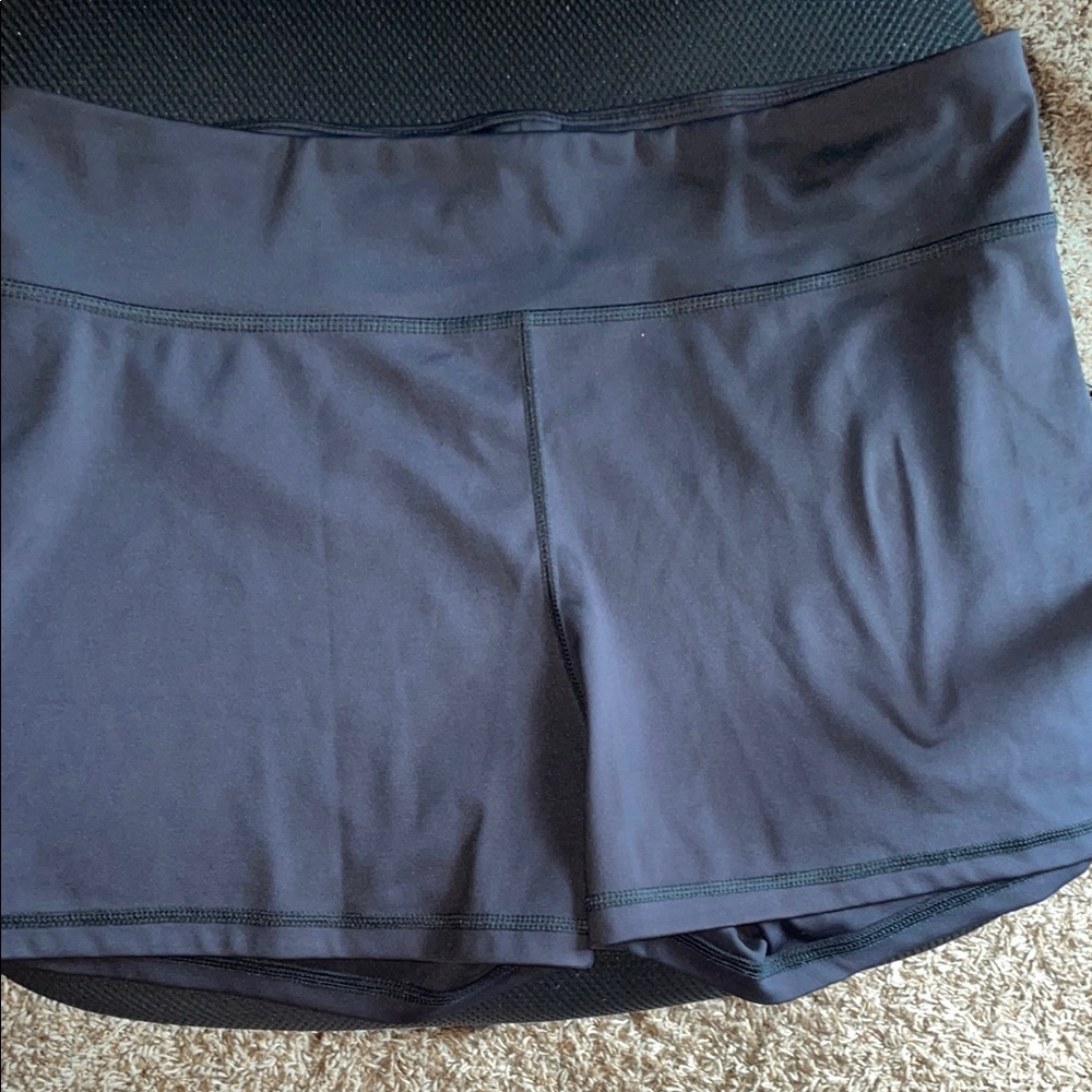 Aeropostale Black Athletic Shorts Elastic Waistband Performance Fabric